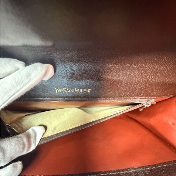 YSL Brown and Black Woven leather purse/clutch. - Picture 7 of 12